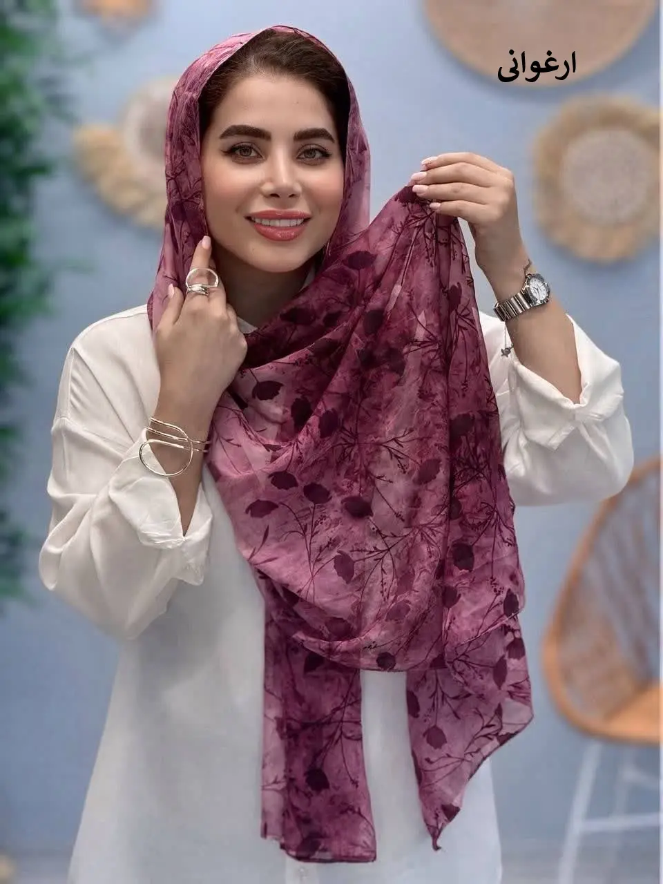 3457-شال حریر مخملی